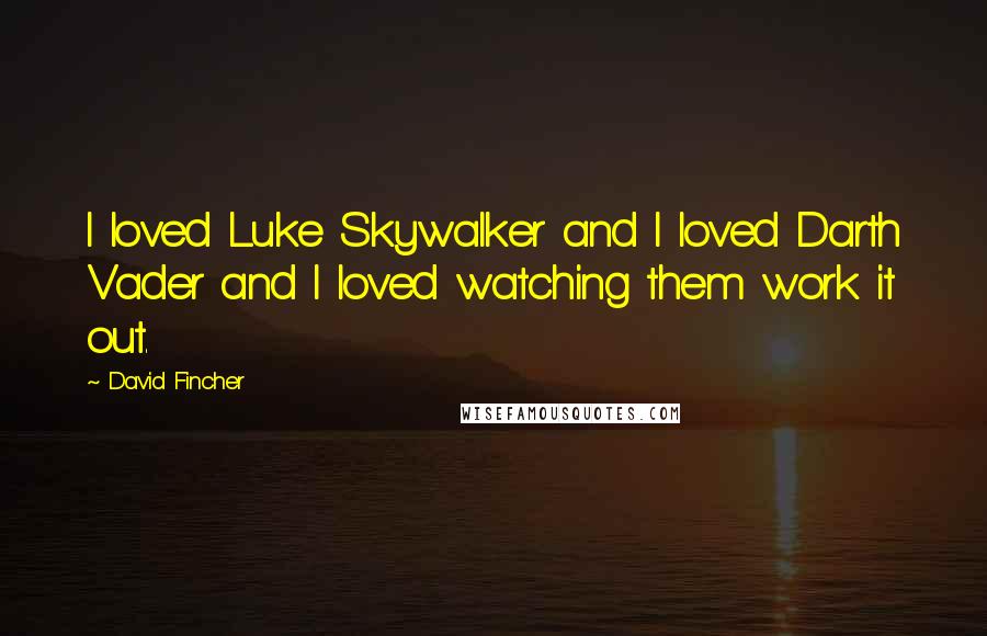 David Fincher Quotes: I loved Luke Skywalker and I loved Darth Vader and I loved watching them work it out.