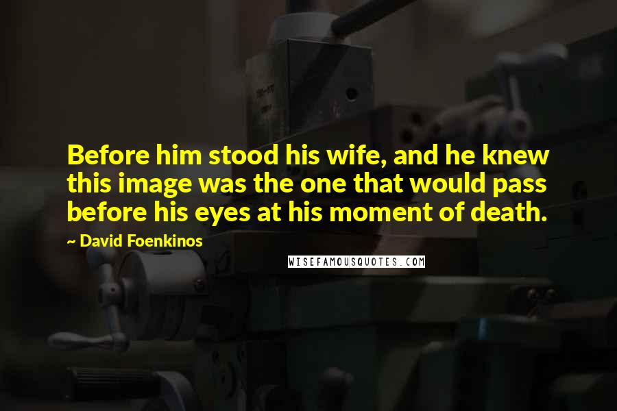 David Foenkinos Quotes: Before him stood his wife, and he knew this image was the one that would pass before his eyes at his moment of death.