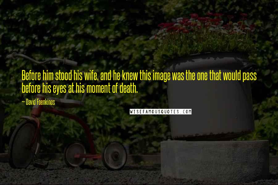 David Foenkinos Quotes: Before him stood his wife, and he knew this image was the one that would pass before his eyes at his moment of death.