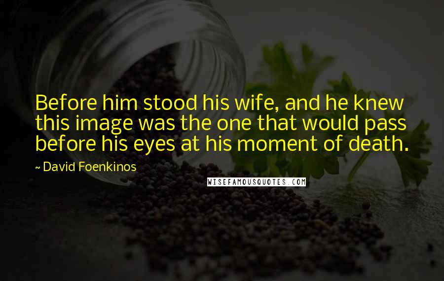 David Foenkinos Quotes: Before him stood his wife, and he knew this image was the one that would pass before his eyes at his moment of death.