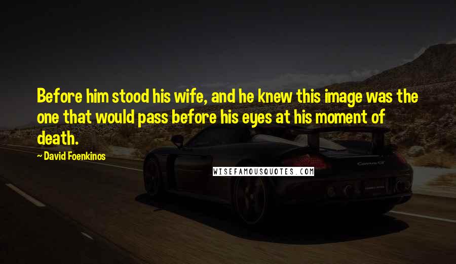 David Foenkinos Quotes: Before him stood his wife, and he knew this image was the one that would pass before his eyes at his moment of death.