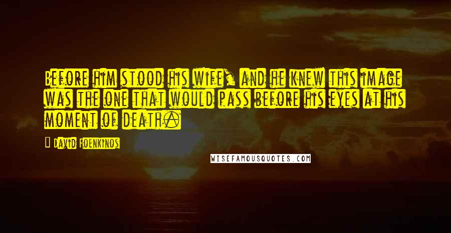 David Foenkinos Quotes: Before him stood his wife, and he knew this image was the one that would pass before his eyes at his moment of death.