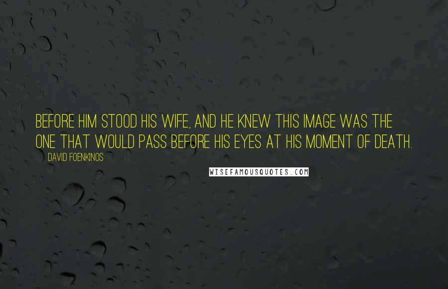 David Foenkinos Quotes: Before him stood his wife, and he knew this image was the one that would pass before his eyes at his moment of death.