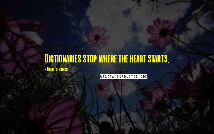 David Foenkinos Quotes: Dictionaries stop where the heart starts.