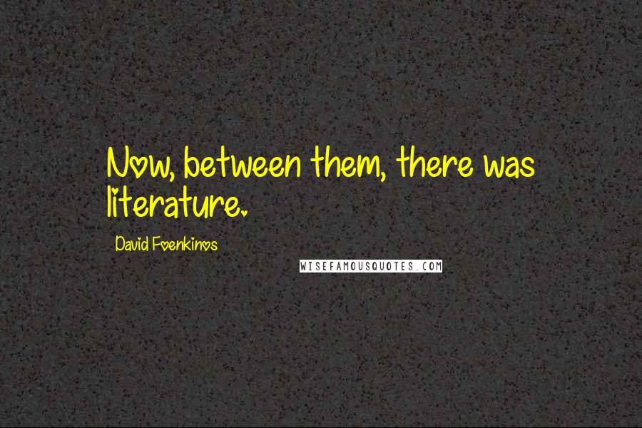 David Foenkinos Quotes: Now, between them, there was literature.