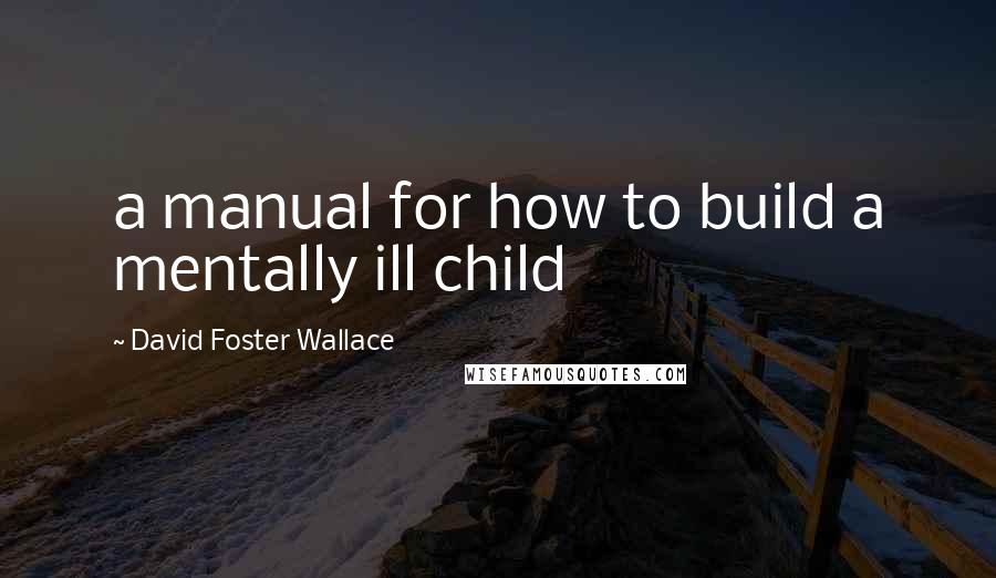 David Foster Wallace Quotes: a manual for how to build a mentally ill child