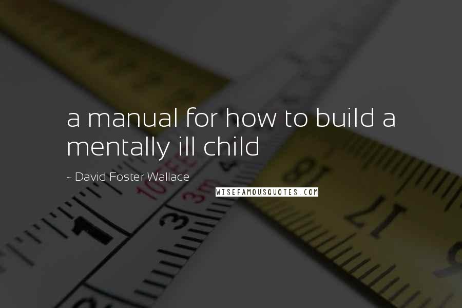 David Foster Wallace Quotes: a manual for how to build a mentally ill child