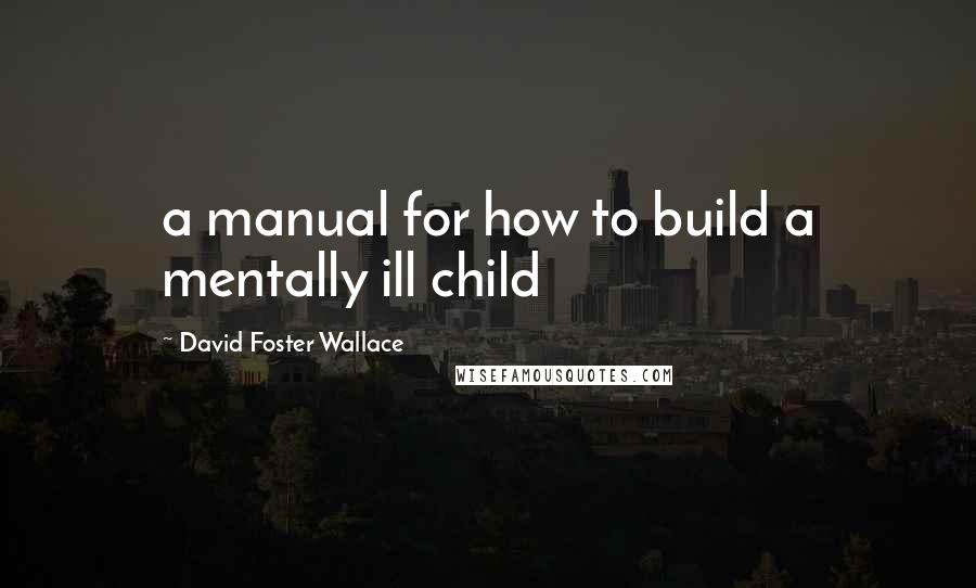 David Foster Wallace Quotes: a manual for how to build a mentally ill child