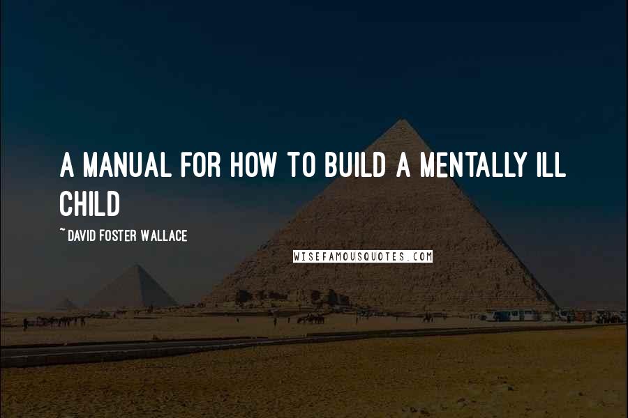 David Foster Wallace Quotes: a manual for how to build a mentally ill child