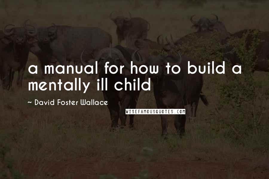 David Foster Wallace Quotes: a manual for how to build a mentally ill child