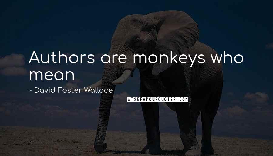 David Foster Wallace Quotes: Authors are monkeys who mean