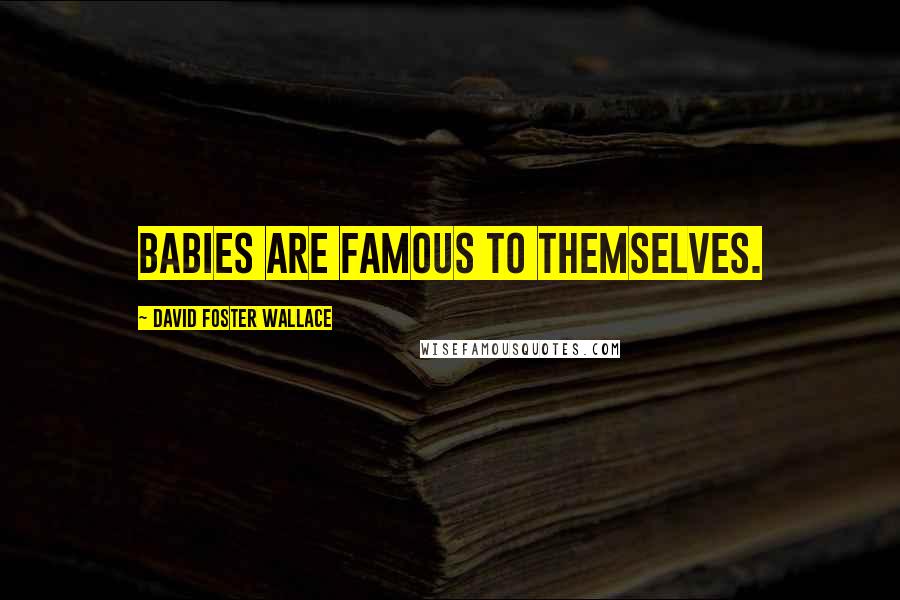 David Foster Wallace Quotes: Babies are famous to themselves.