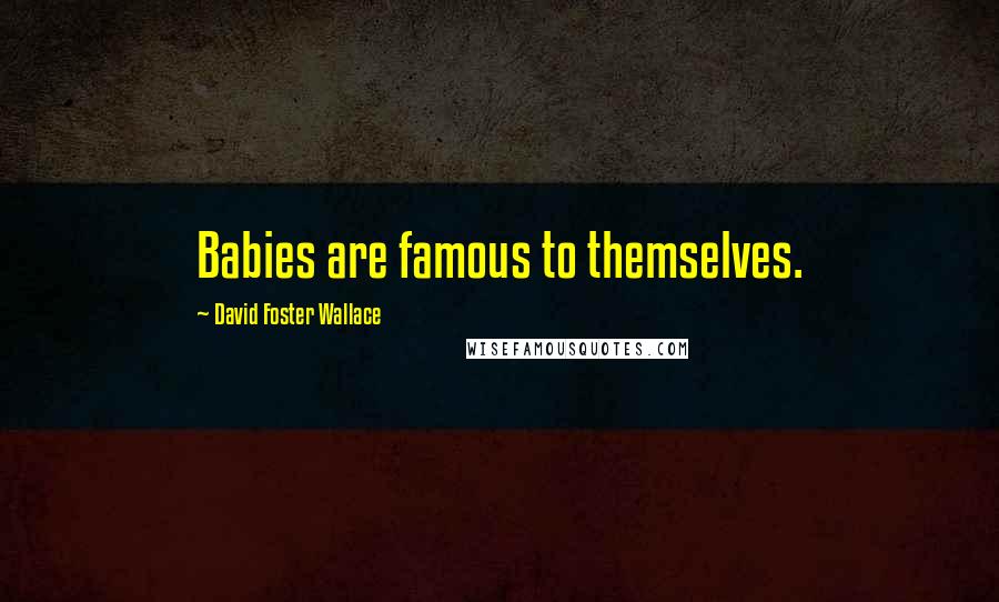 David Foster Wallace Quotes: Babies are famous to themselves.