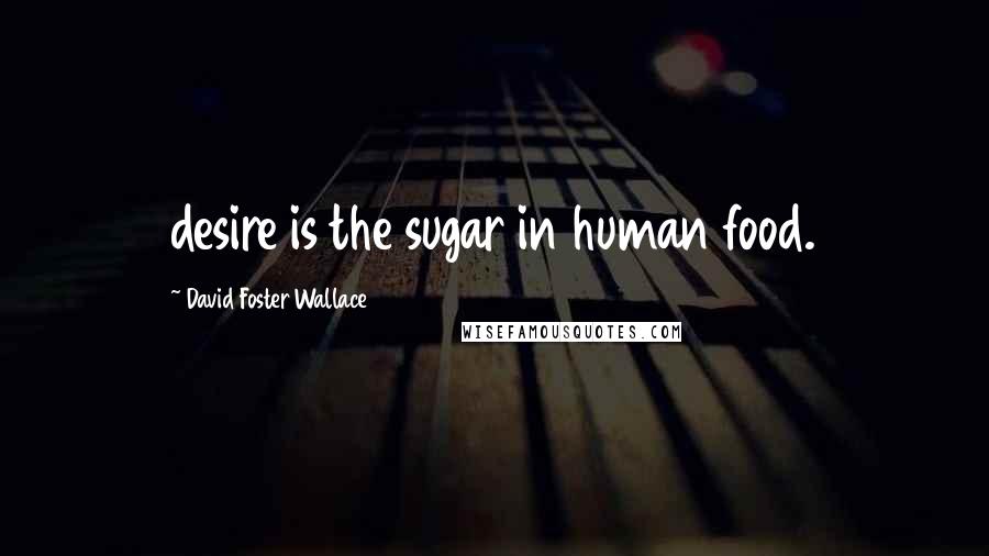 David Foster Wallace Quotes: desire is the sugar in human food.