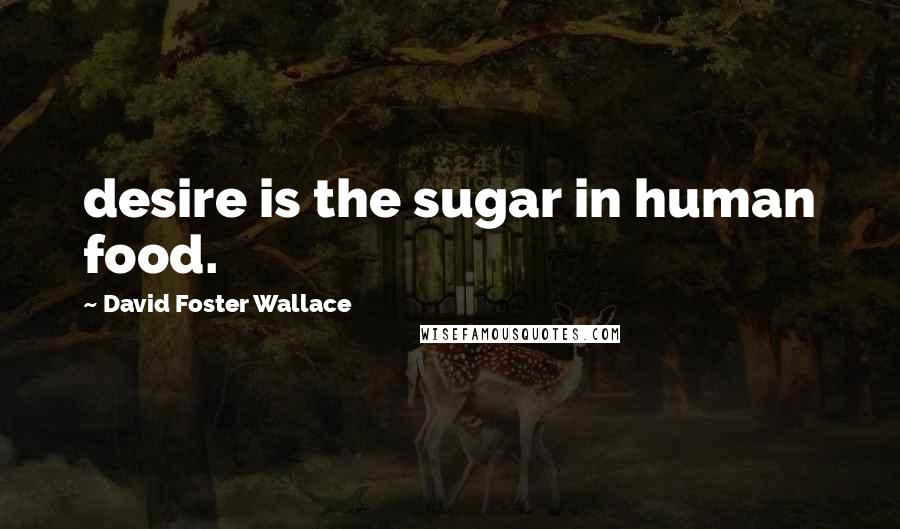 David Foster Wallace Quotes: desire is the sugar in human food.