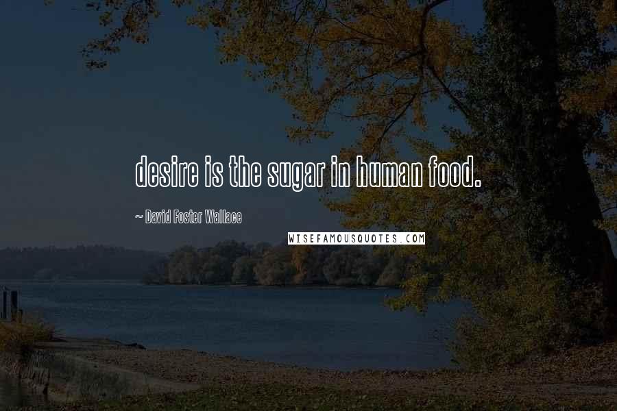 David Foster Wallace Quotes: desire is the sugar in human food.