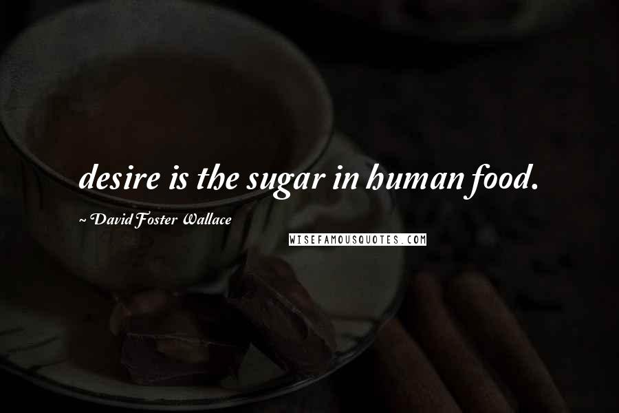 David Foster Wallace Quotes: desire is the sugar in human food.