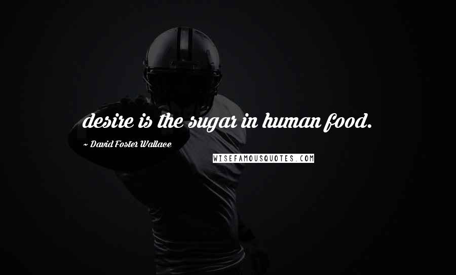 David Foster Wallace Quotes: desire is the sugar in human food.