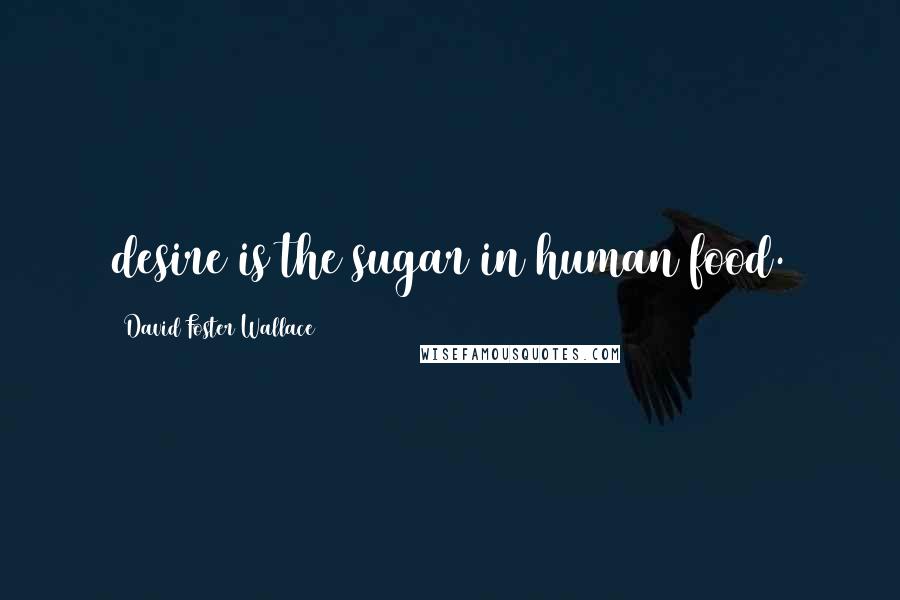 David Foster Wallace Quotes: desire is the sugar in human food.