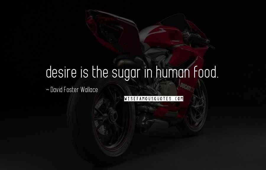 David Foster Wallace Quotes: desire is the sugar in human food.