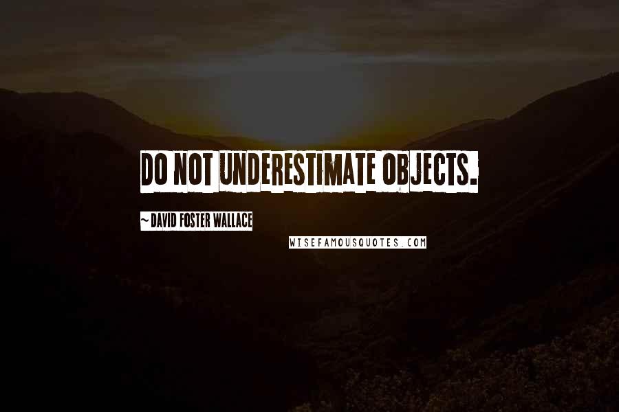 David Foster Wallace Quotes: Do not underestimate objects.