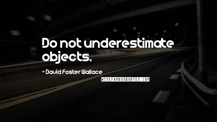 David Foster Wallace Quotes: Do not underestimate objects.