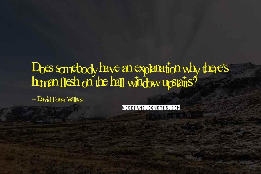 David Foster Wallace Quotes: Does somebody have an explanation why there's human flesh on the hall window upstairs?