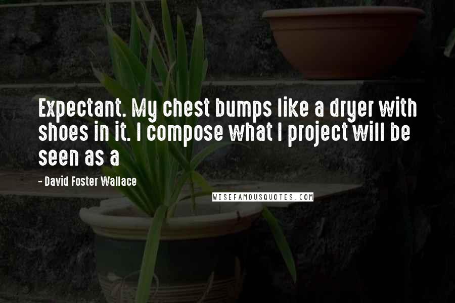 David Foster Wallace Quotes: Expectant. My chest bumps like a dryer with shoes in it. I compose what I project will be seen as a