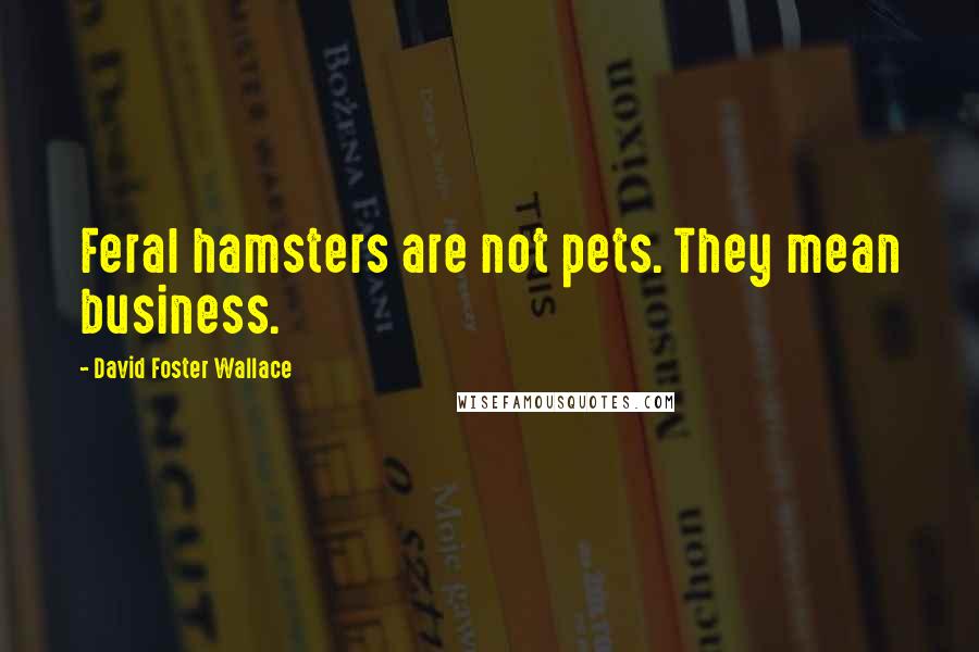 David Foster Wallace Quotes: Feral hamsters are not pets. They mean business.