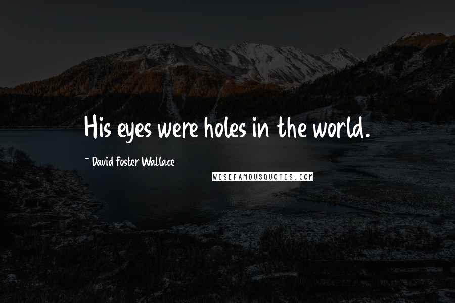 David Foster Wallace Quotes: His eyes were holes in the world.