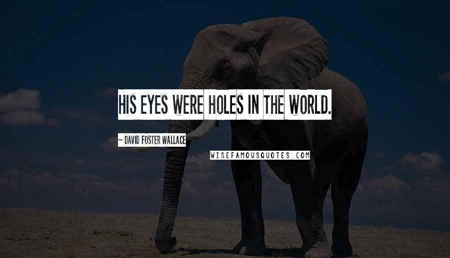 David Foster Wallace Quotes: His eyes were holes in the world.