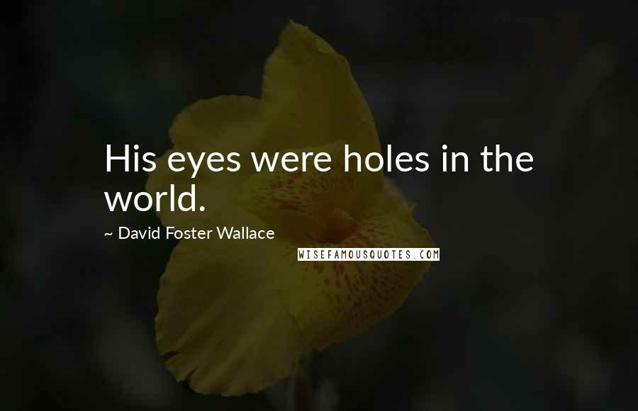 David Foster Wallace Quotes: His eyes were holes in the world.