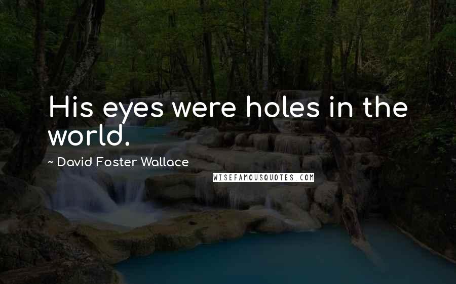 David Foster Wallace Quotes: His eyes were holes in the world.