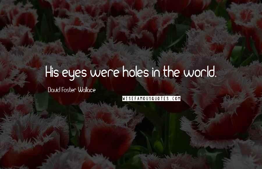 David Foster Wallace Quotes: His eyes were holes in the world.