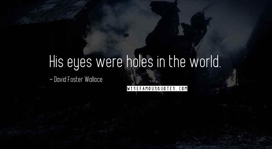 David Foster Wallace Quotes: His eyes were holes in the world.