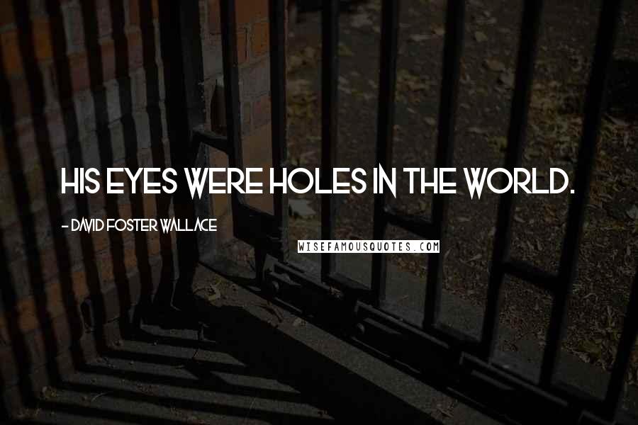 David Foster Wallace Quotes: His eyes were holes in the world.