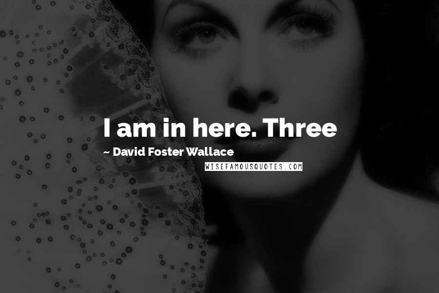David Foster Wallace Quotes: I am in here. Three