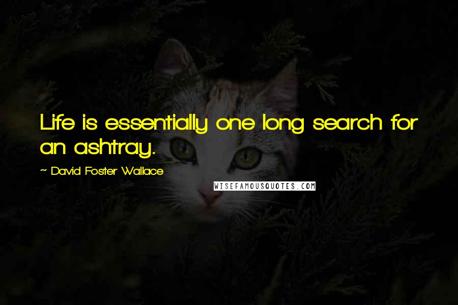 David Foster Wallace Quotes: Life is essentially one long search for an ashtray.