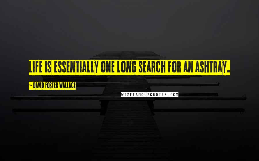 David Foster Wallace Quotes: Life is essentially one long search for an ashtray.