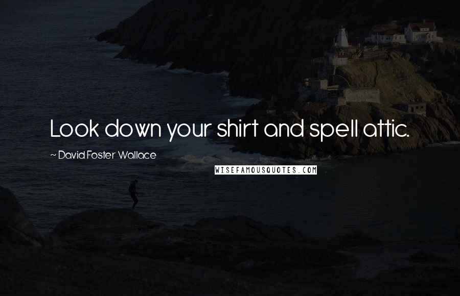 David Foster Wallace Quotes: Look down your shirt and spell attic.