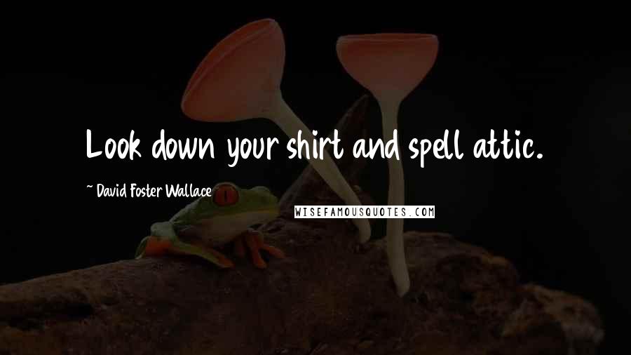 David Foster Wallace Quotes: Look down your shirt and spell attic.