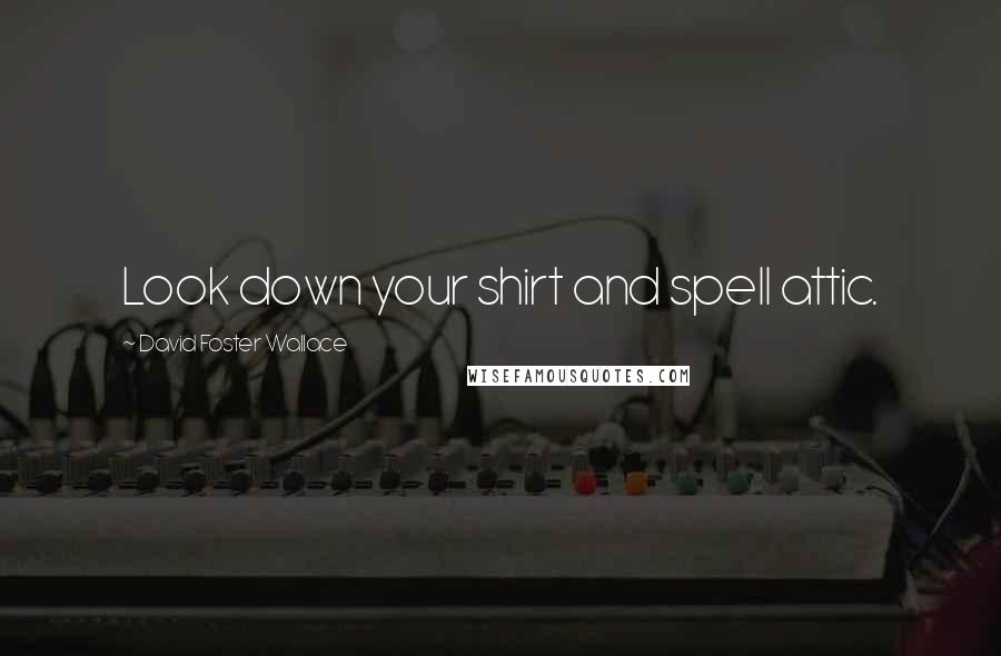 David Foster Wallace Quotes: Look down your shirt and spell attic.