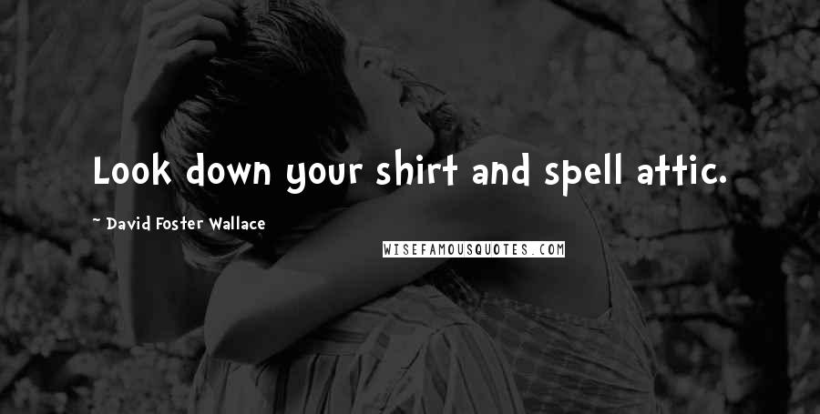 David Foster Wallace Quotes: Look down your shirt and spell attic.