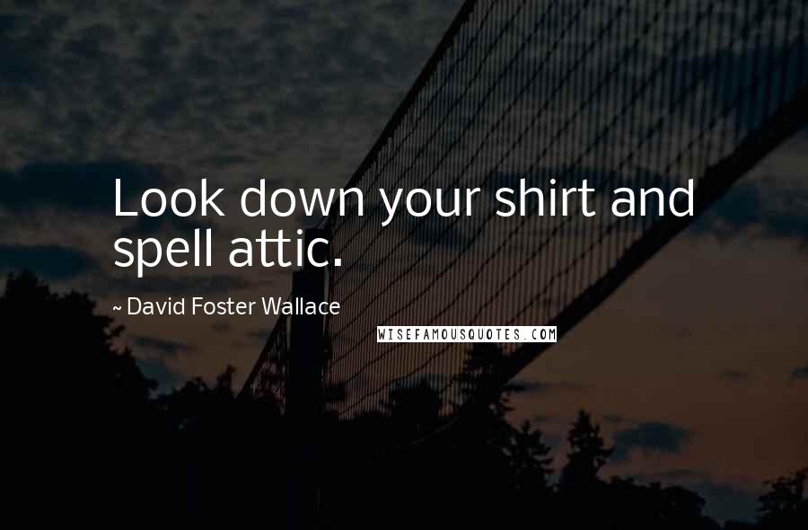 David Foster Wallace Quotes: Look down your shirt and spell attic.