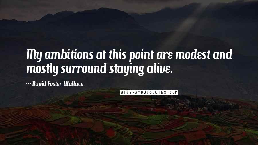 David Foster Wallace Quotes: My ambitions at this point are modest and mostly surround staying alive.