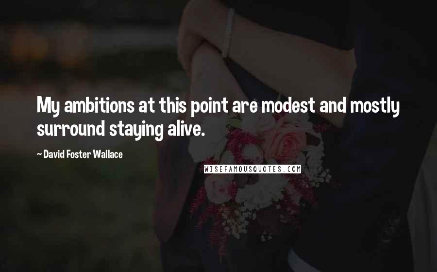 David Foster Wallace Quotes: My ambitions at this point are modest and mostly surround staying alive.