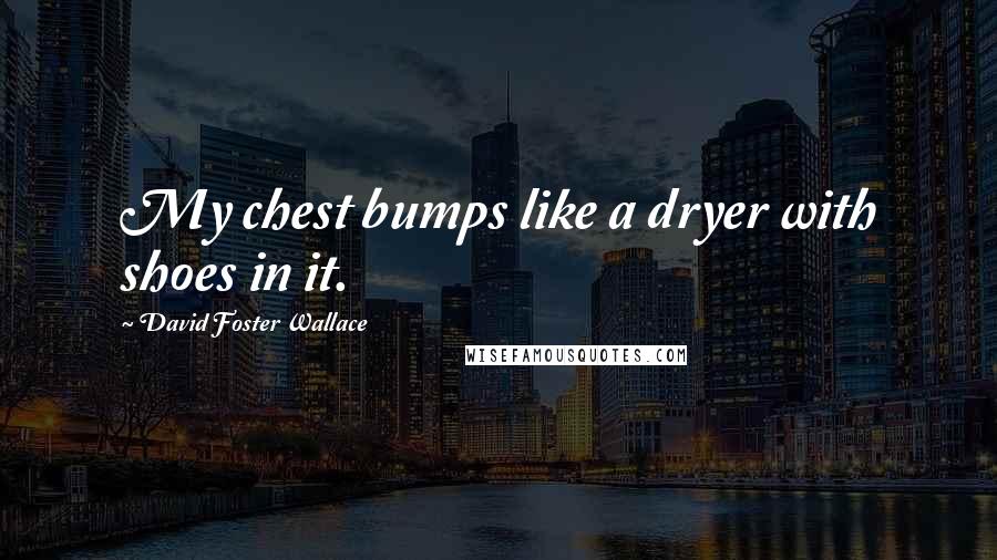 David Foster Wallace Quotes: My chest bumps like a dryer with shoes in it.