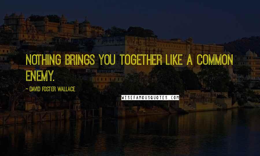 David Foster Wallace Quotes: Nothing brings you together like a common enemy.