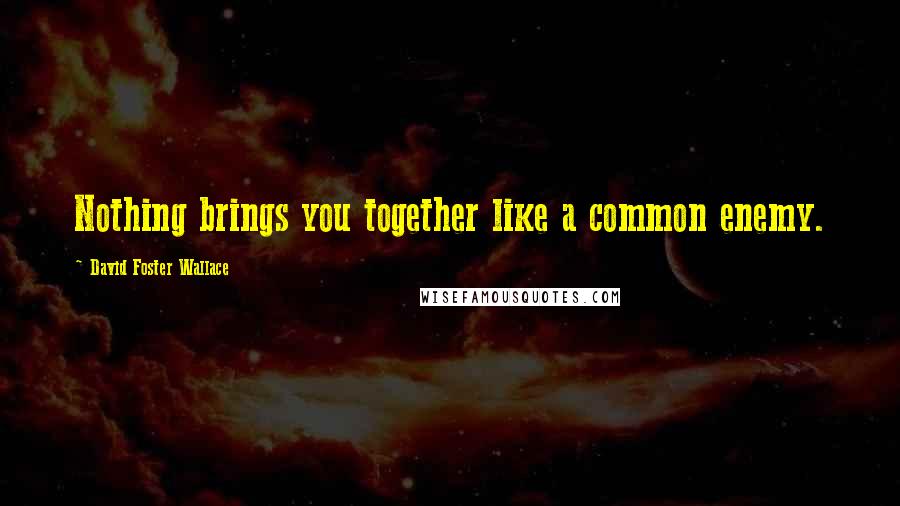 David Foster Wallace Quotes: Nothing brings you together like a common enemy.