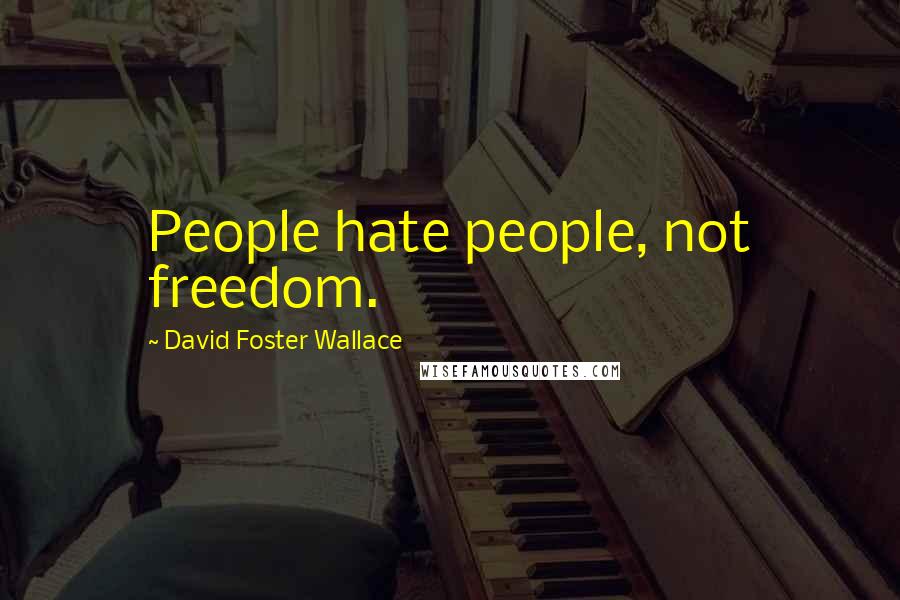 David Foster Wallace Quotes: People hate people, not freedom.